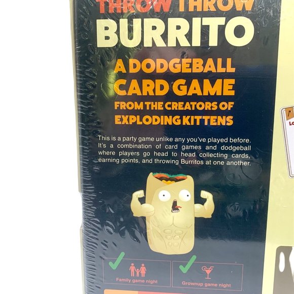 Throw Throw Burrito Dodgeball Card Game Exploding Kittens Factory Sealed Box New - Picture 8 of 10
